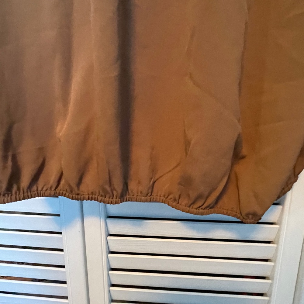Chico’s $89 brown peasant top size 2P 12/14 - Picture 4 of 14